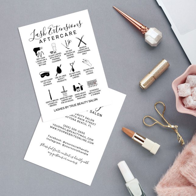 Einfaches Schwarz-Lash-Extensions Aftercare-Symbol Visitenkarte (Von Creator hochgeladen)