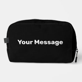 Einfaches Schwarz mit weißer Meldungsvorlage Waschbeutel