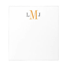 Einfaches Schwarz-Orange-Notepad für das Monogramm