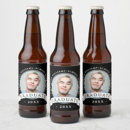 Einfaches Schwarz Weiß Abschlussfoto Hochschule Un Bierflaschenetikett
