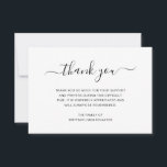 Einfaches Schwarz-Weiß-Beileid Dankeskarte<br><div class="desc">Einfaches Beileid Dankeschön-Karte für eine Beerdigung / Gedenkfeier mit einem minimalistischen Design mit "danke" zusammen mit Swashes in einem schwarzen handgeschriebenen Skript über einen weißen Hintergrund. Verwenden Sie die Vorlage, um Ihre benutzerdefinierte Nachricht einfach hinzuzufügen. Ein einfaches und schlichtes Design, das immer noch elegant wirkt.</div>