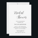 Einfaches Schwarz-Weiß-Brautparty Einladung<br><div class="desc">Moderne Schwarz-Weiß Brautdusche mit einem einfachen und minimalistischen Layout mit dem Kopf in einem eleganten Kalligrafieschrift. Ein modernes Design,  das mit jedem Stil des Brautparty harmoniert.</div>