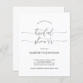 Einfaches Schwarz-Weiß-Brautparty mit minimalem Sk