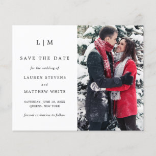 Einfaches Schwarz-Weiß-Budget Save the Date