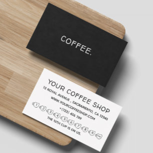 Einfaches Schwarz-Weiß-Café Visitenkarte