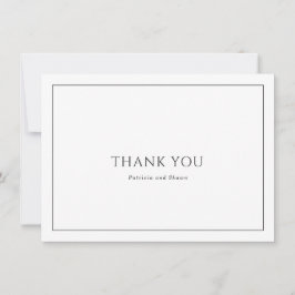 Einfaches Schwarz-Weiß-Foto Elegante Hochzeit Dankeskarte