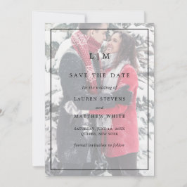 Einfaches Schwarz-Weiß-Foto Elegante Hochzeit Save The Date