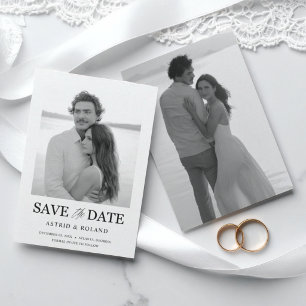 Einfaches Schwarz-Weiß-Foto Save the Date