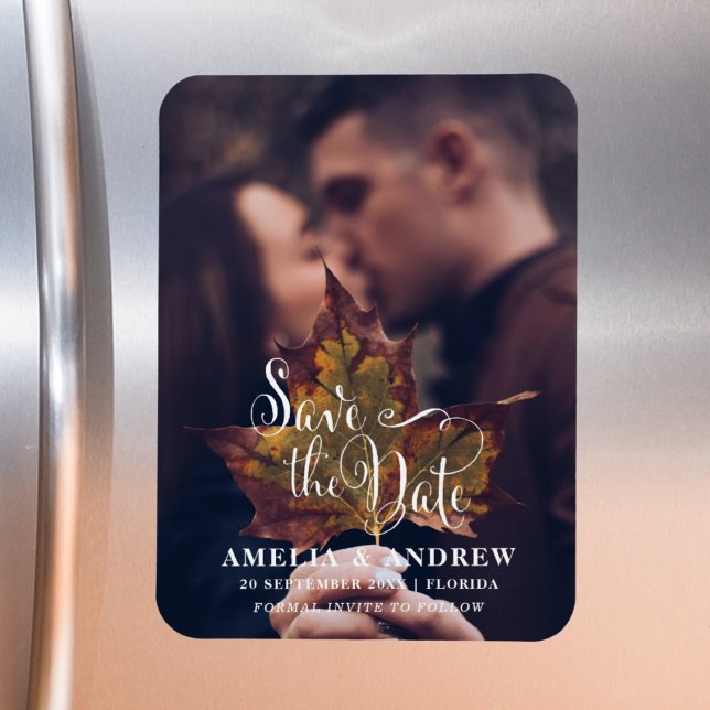 Einfaches Schwarz-Weiß-Foto Save the Date Magnet (Von Creator hochgeladen)