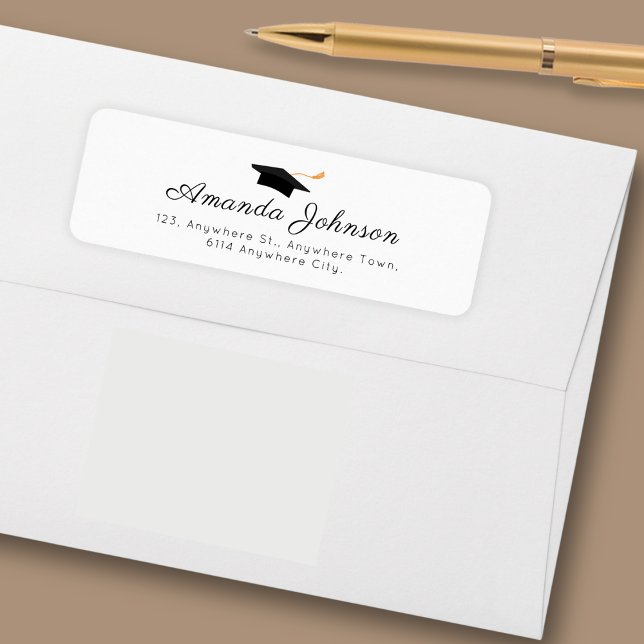 Einfaches Schwarz-weiß Graduate Cap Abschluss (Von Creator hochgeladen)