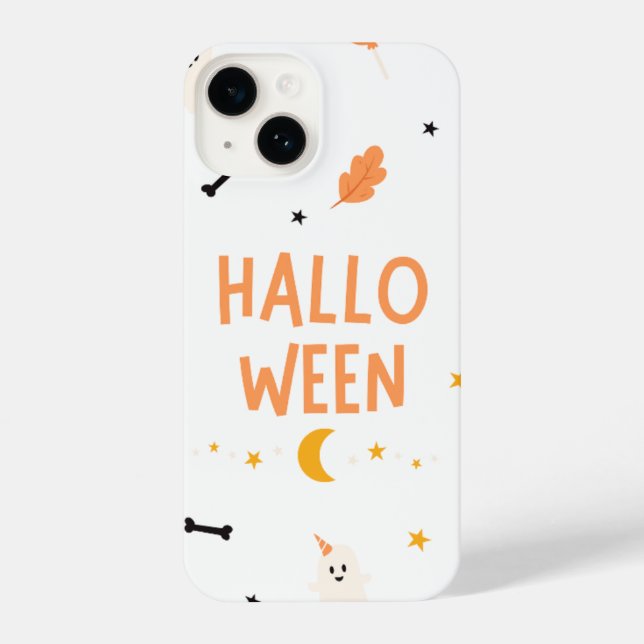 Einfaches Schwarz-Weiß-HalloWeen-Geschenk iPhone Hülle (Rückseite)