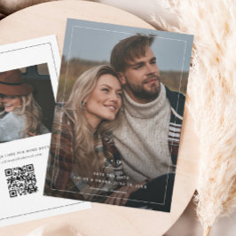 Einfaches Schwarz-Weiß-Hochzeitssemble-Foto Save The Date