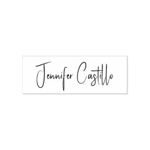 Einfaches Schwarz Weiß Minimalistische Kalligrafie Permastempel