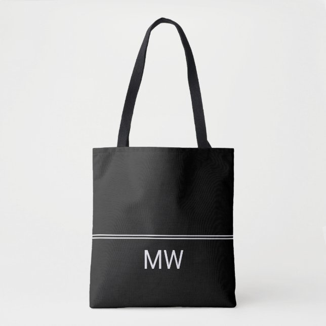 Einfaches Schwarz-Weiß-Monogramm Template (Vorderseite)