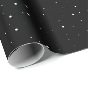 Einfaches Schwarz-Weiß-Schneemuster Geschenkpapier