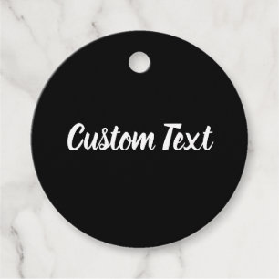 Einfaches Schwarz-Weiß-Schrift-Cursiv-Text Geschenkanhänger