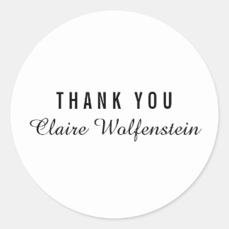 Einfaches Schwarz-Weiß-Script-Geschäft Vielen Dank Runder Aufkleber