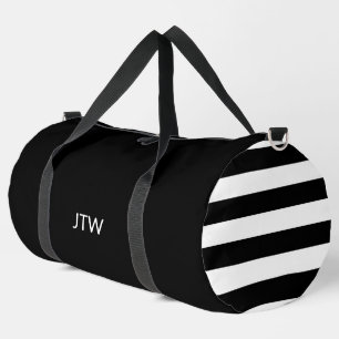 Einfaches Schwarz-Weiß-Streifen-Muster Duffle Bag