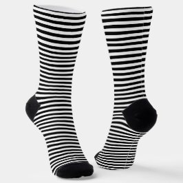 Einfaches Schwarz-Weiß-Streifen-Muster Socken