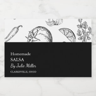Einfaches Schwarz-Weiß-Tomatenlabel Lebensmitteletikett