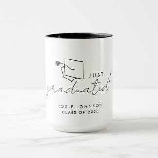 Einfaches schwarz-weißes Abschieds-Mug-Geschenk Tasse