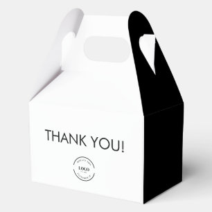 Einfaches Schwarz-weißes Dankeschön für das Logo Geschenkschachtel