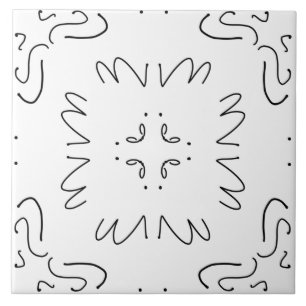einfaches schwarz-weißes minimalistisches Muster Fliese