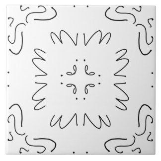 einfaches schwarz-weißes minimalistisches Muster Fliese