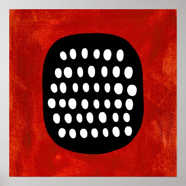 Einfaches Schwarz-weißes und rotes Poster (Vorne)