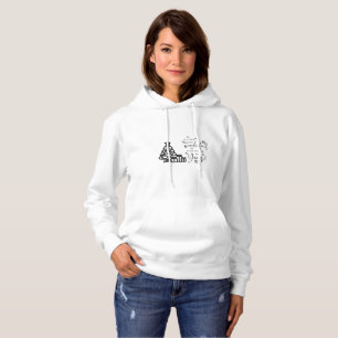 Einfaches Schwarz-weißes Weihnachtsbaumangebot Hoodie