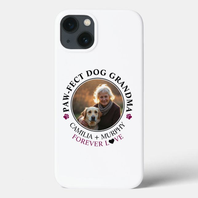 Einfaches Schwarzer Text Funny Dog Oma Foto Case-Mate iPhone Hülle (Rückseite)
