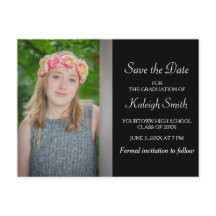 Einfaches Schwarzes Abschluss Save the Date