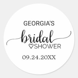 Einfaches Schwarzes Brautparty Runder Aufkleber