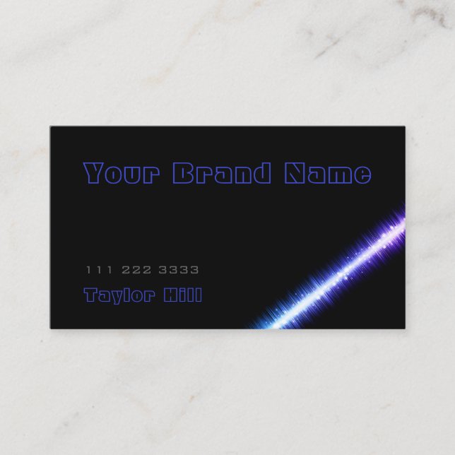 Einfaches Schwarzes Dunkles Blau mit leichter Graf Visitenkarte (Vorderseite)