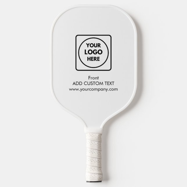 Einfaches schwarzes Firmenlogo-Text-Geschäft Pickleball Schläger (Vorderseite)