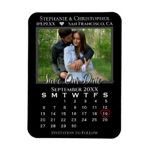 Einfaches Schwarzes Foto Kalender Rette unsere Hoc Magnet