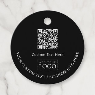 Einfaches Schwarzes Geschäftslogo QR-Code Promotio Geschenkanhänger