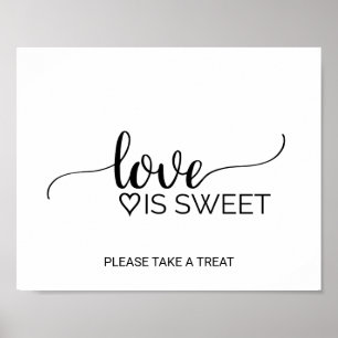 Einfaches schwarzes Kalligrafie-Schild 'Liebe ist Poster