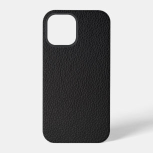 Einfaches schwarzes Kunstleder iPhone 12 Pro Hülle