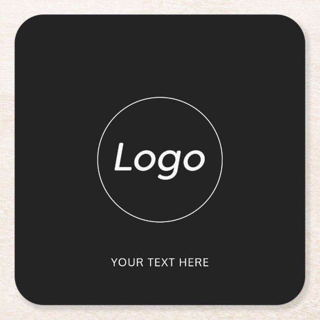 Einfaches Schwarzes Logo Rechteckiger Pappuntersetzer (Vorderseite)