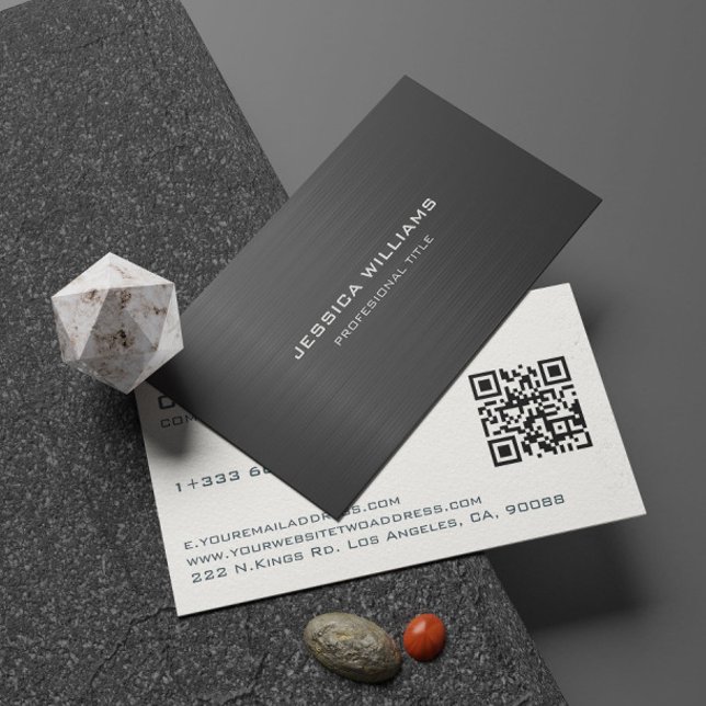 Einfaches schwarzes Metall-Design  Visitenkarte (Von Creator hochgeladen)