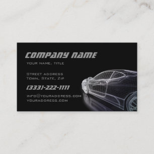 Einfaches schwarzes Modell einer Car Business Card Visitenkarte