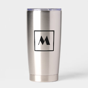 einfaches schwarzes modernes Monogramm Thermobecher