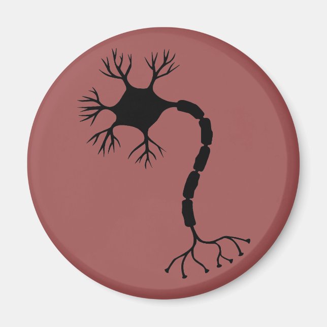Einfaches schwarzes Neuron-Design Magnet (Vorne)