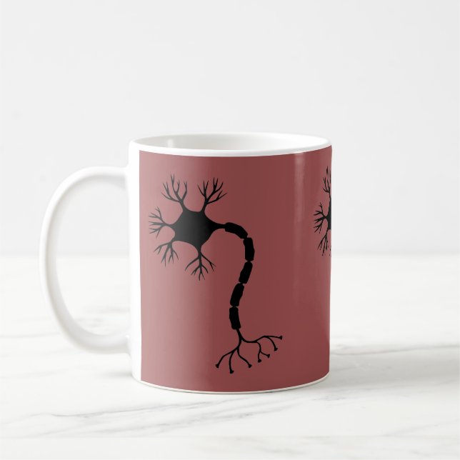 Einfaches Schwarzes Neurondesign Kaffeetasse (Links)