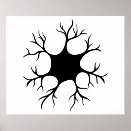 Einfaches Schwarzes Neurondesign Poster