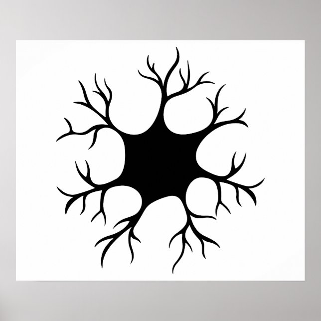 Einfaches Schwarzes Neurondesign Poster (Vorne)