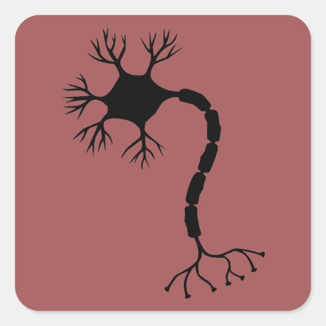Einfaches Schwarzes Neurondesign Quadratischer Aufkleber (Vorderseite)