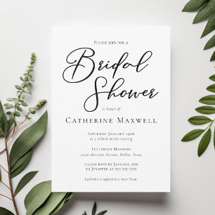 Einfaches Schwarzes Typografisches Chic Modernes B Einladung