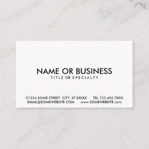 einfaches Schwarzes u. Weiß Visitenkarte